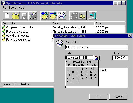 TCCS Personal Scheduler